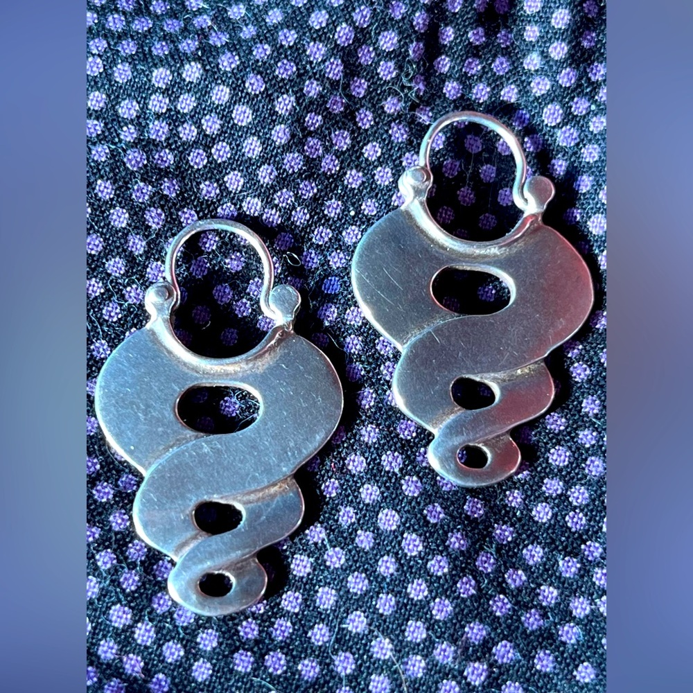 Sterling Silver Tribal Hoop earrings